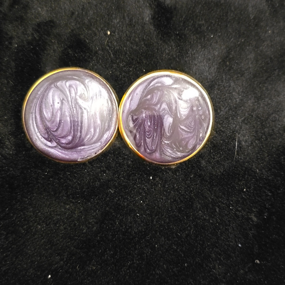 Vintage purple swirl earrings